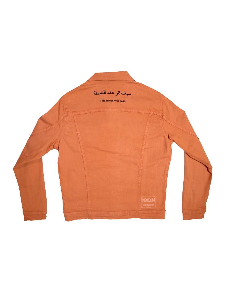 Foto 4 | Chamarra de Mezclilla Indicum Denim Storm color Naranja Slim Fit