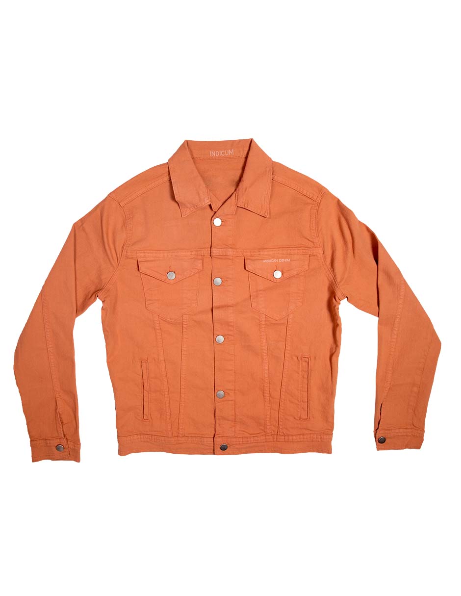 Foto 5 | Chamarra de Mezclilla Indicum Denim Storm color Naranja Slim Fit