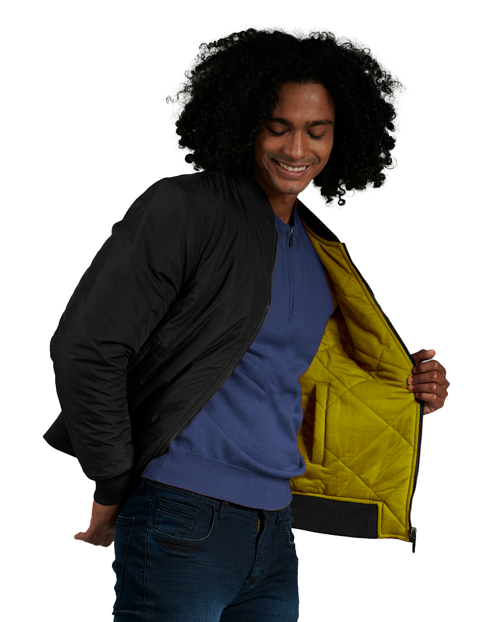 Chamarra Tipo Bomber Generra 228410 color Negro para Hombre