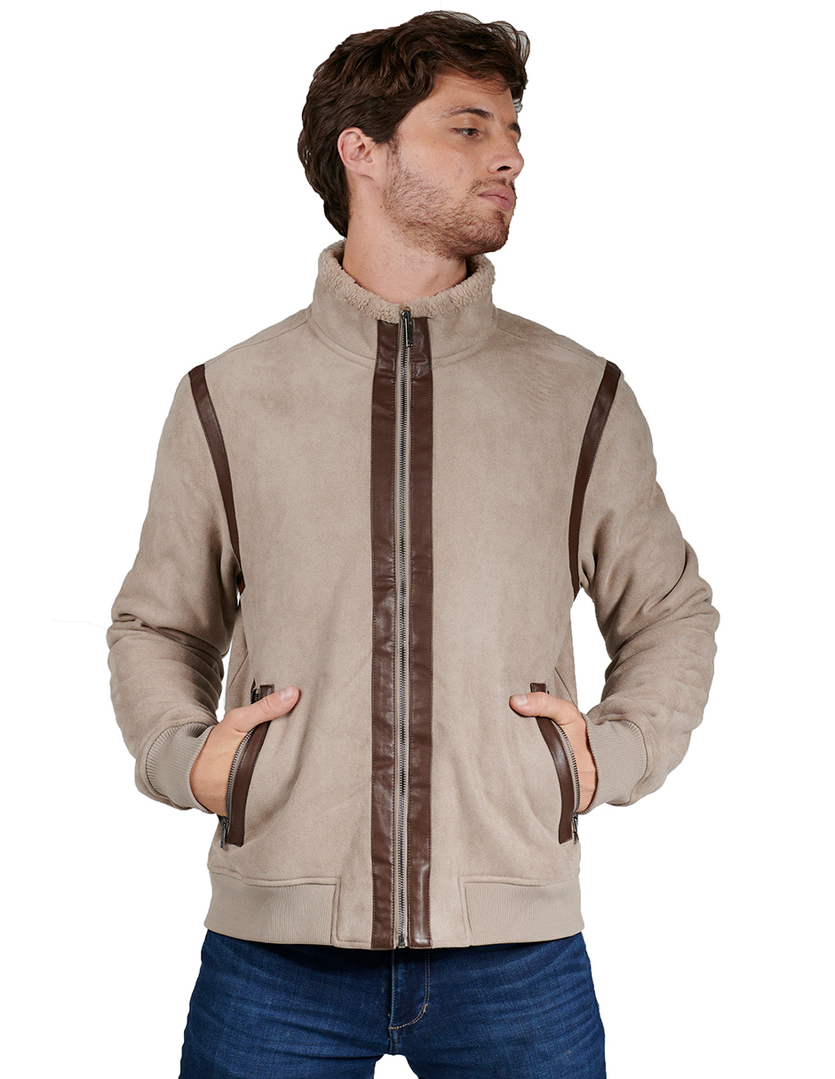 Chamarra Casual Generra 228404 color Beige para Hombre