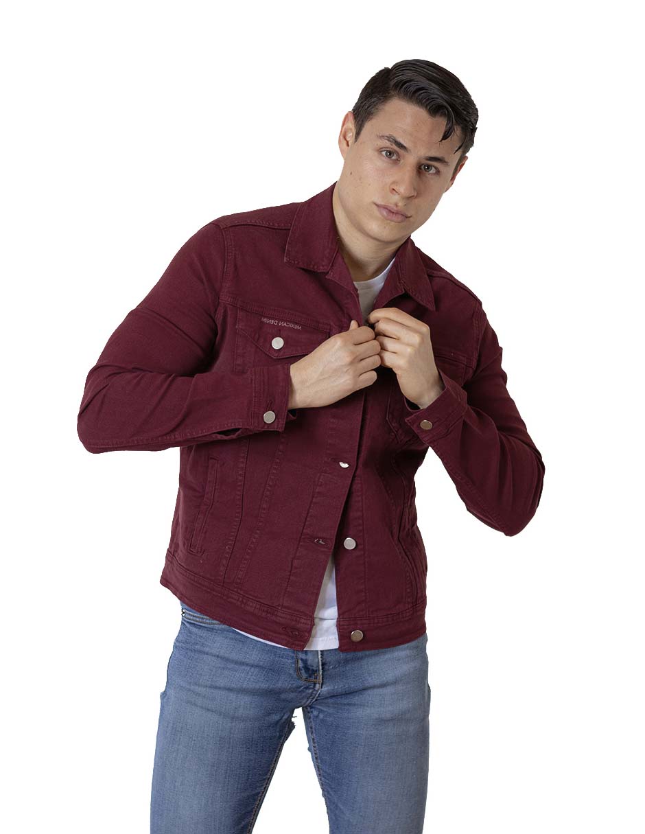 Chamarra De Mezclilla Indicum Demon Slim Fit color Vino