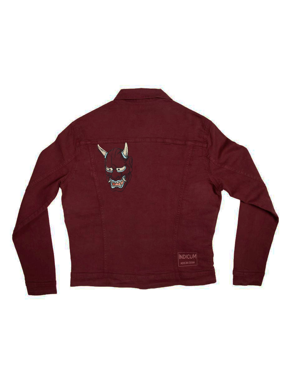 Foto 4 | Chamarra De Mezclilla Indicum Demon Slim Fit color Vino