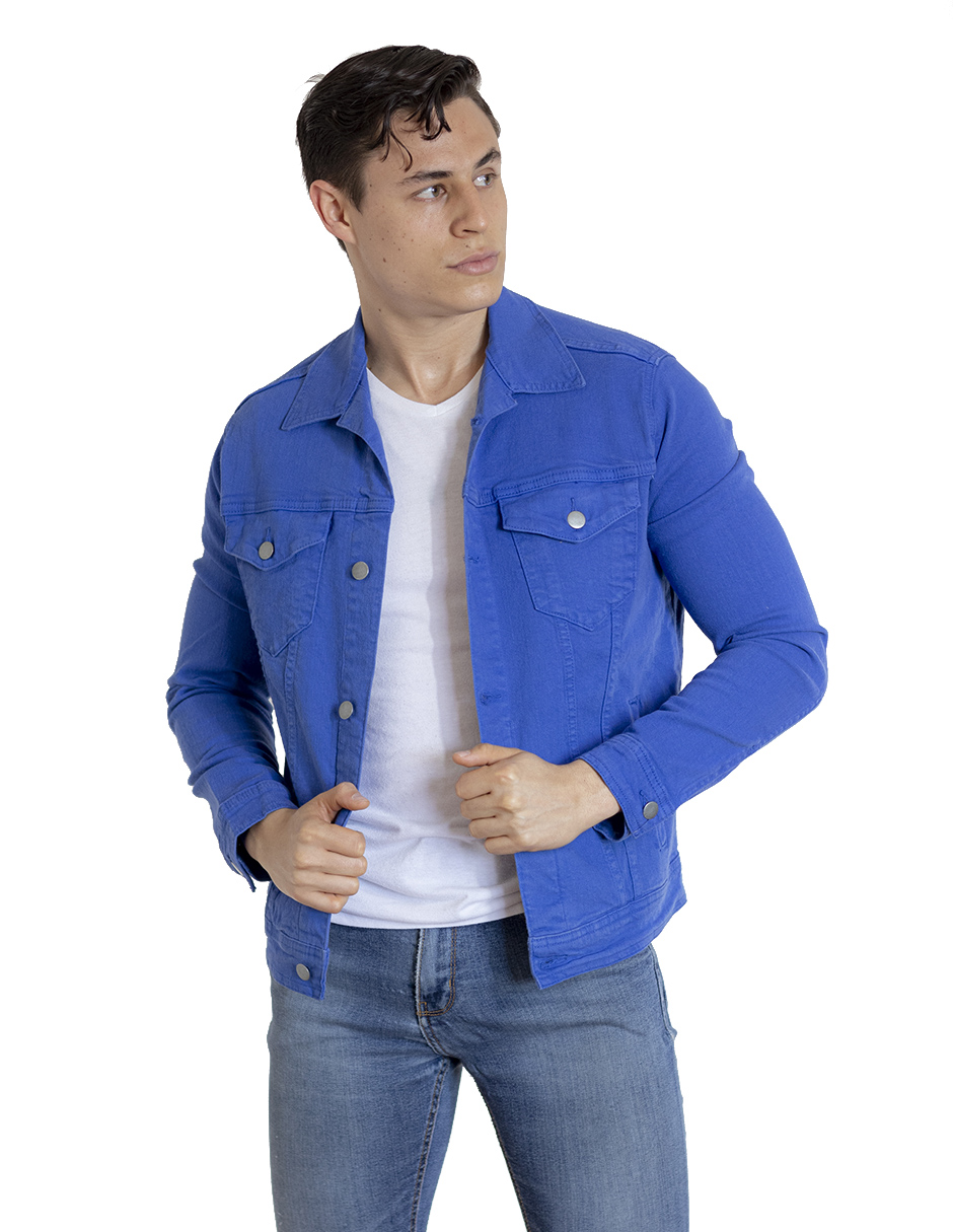 Chamarra de Mezclilla Indicum Denim Indigo color Azul Slim Fit