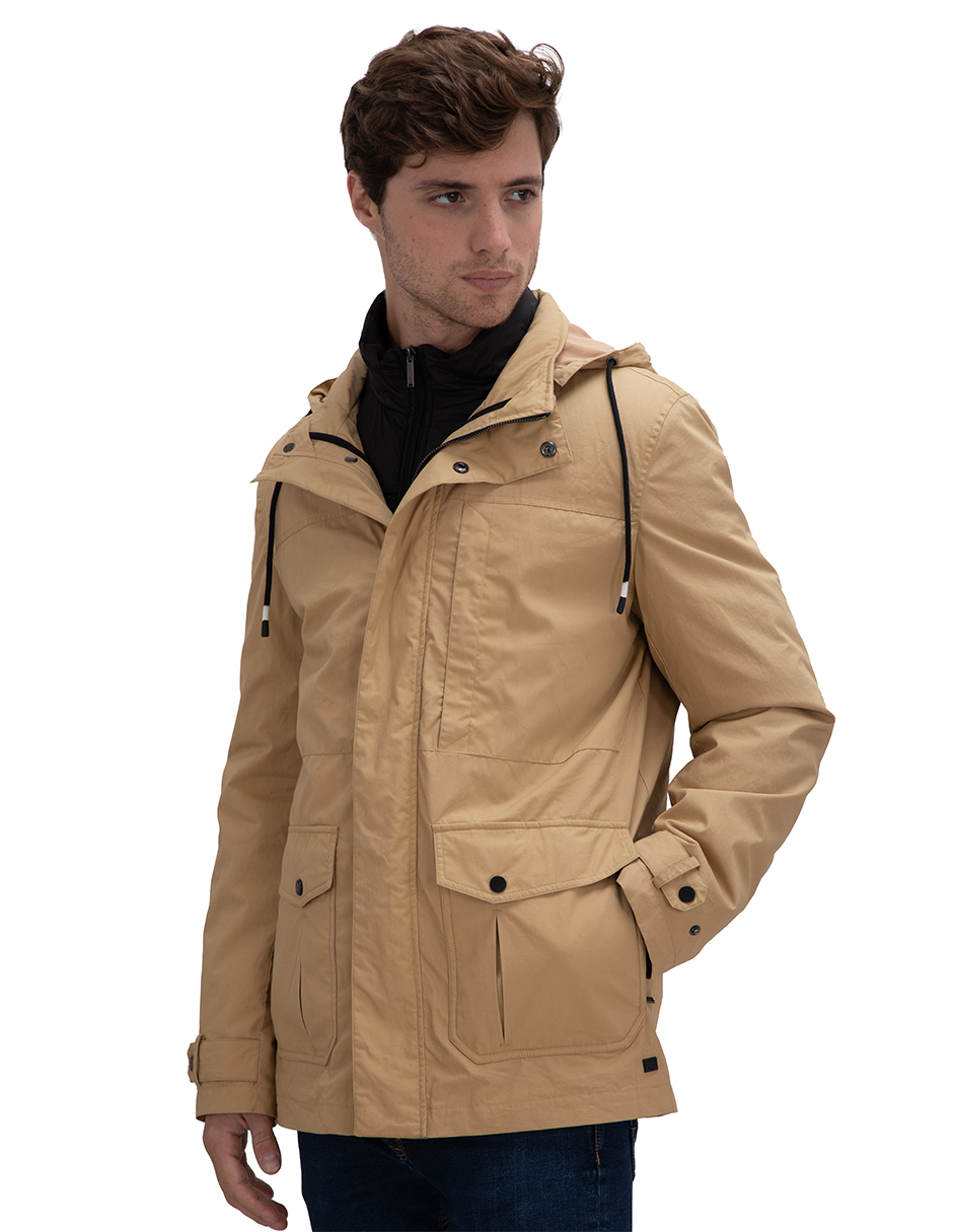 Foto 2 pulgar | Chamarra Casual Tipo Parka Generra 128407 color Marrón para Hombre