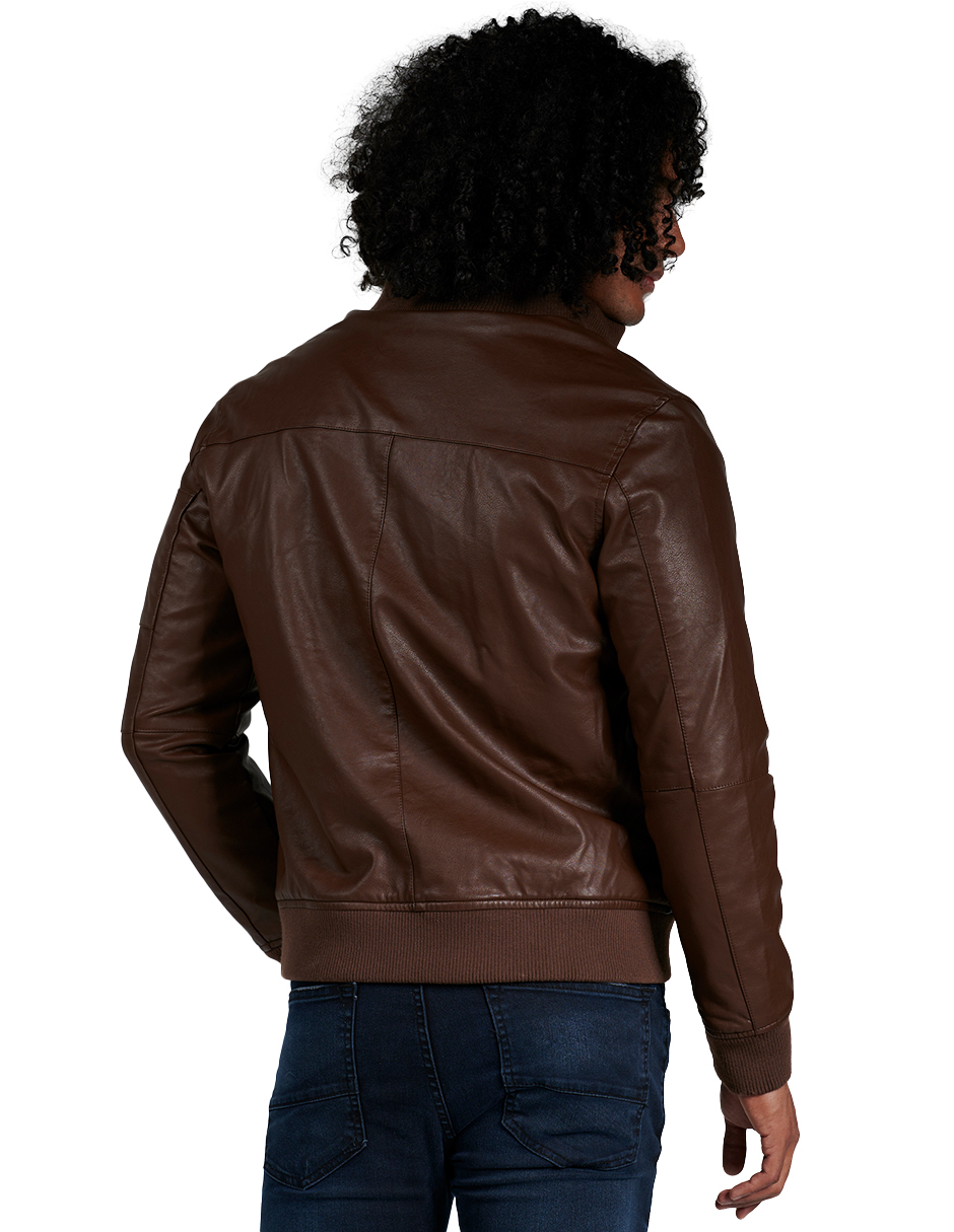 Foto 4 pulgar | Chamarra Generra color Café para Hombre