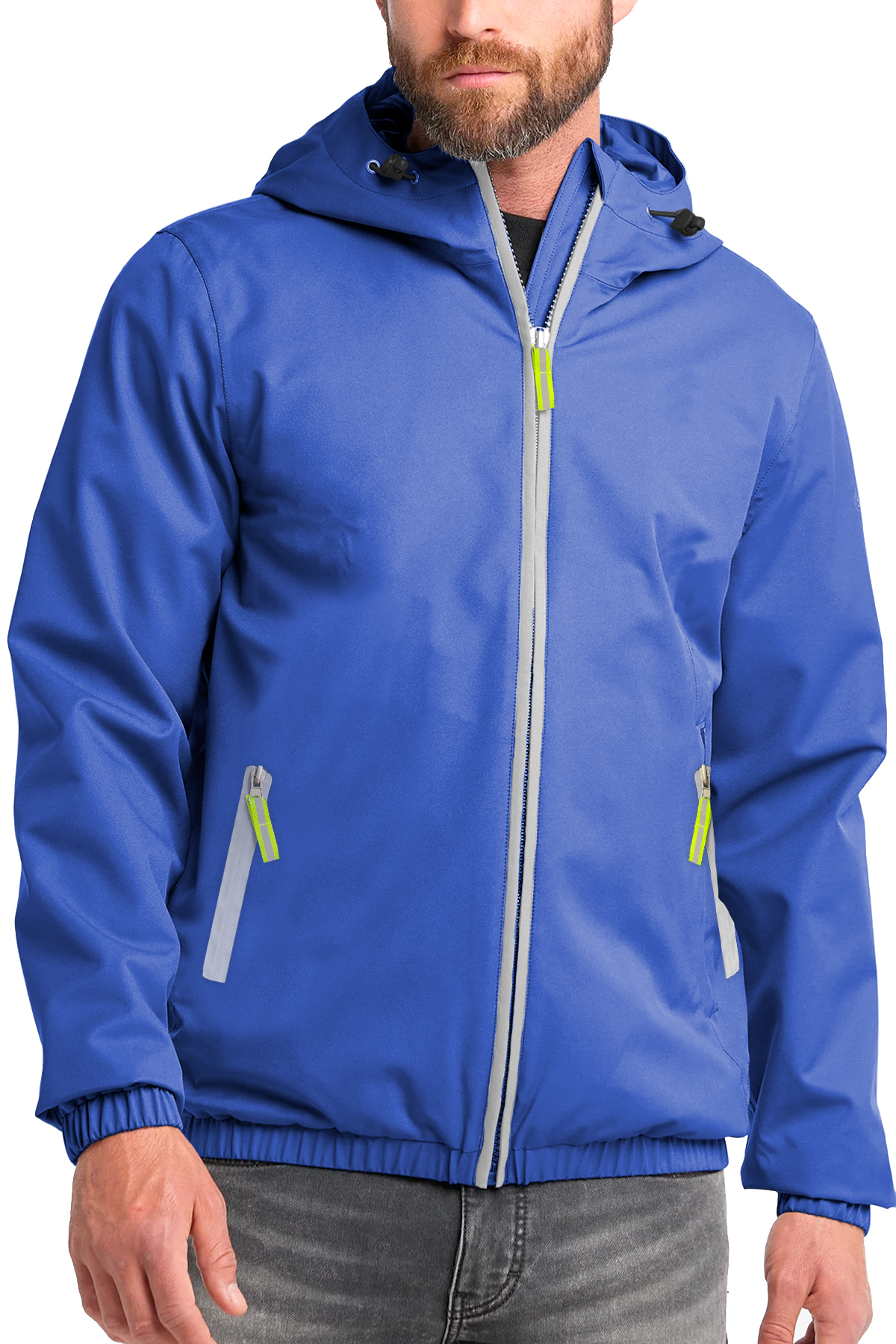 Foto 2 pulgar | Chamarra Impermeable Chaqueta para Hombre con Capucha color Azul