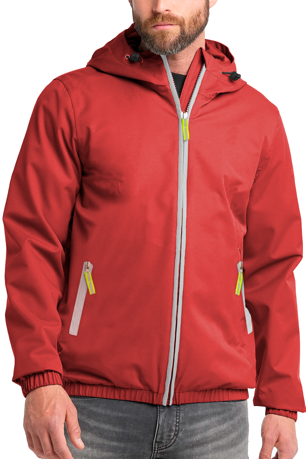 Foto 2 pulgar | Chamarra Impermeable Chaqueta Para Hombre con Capucha color Rojo