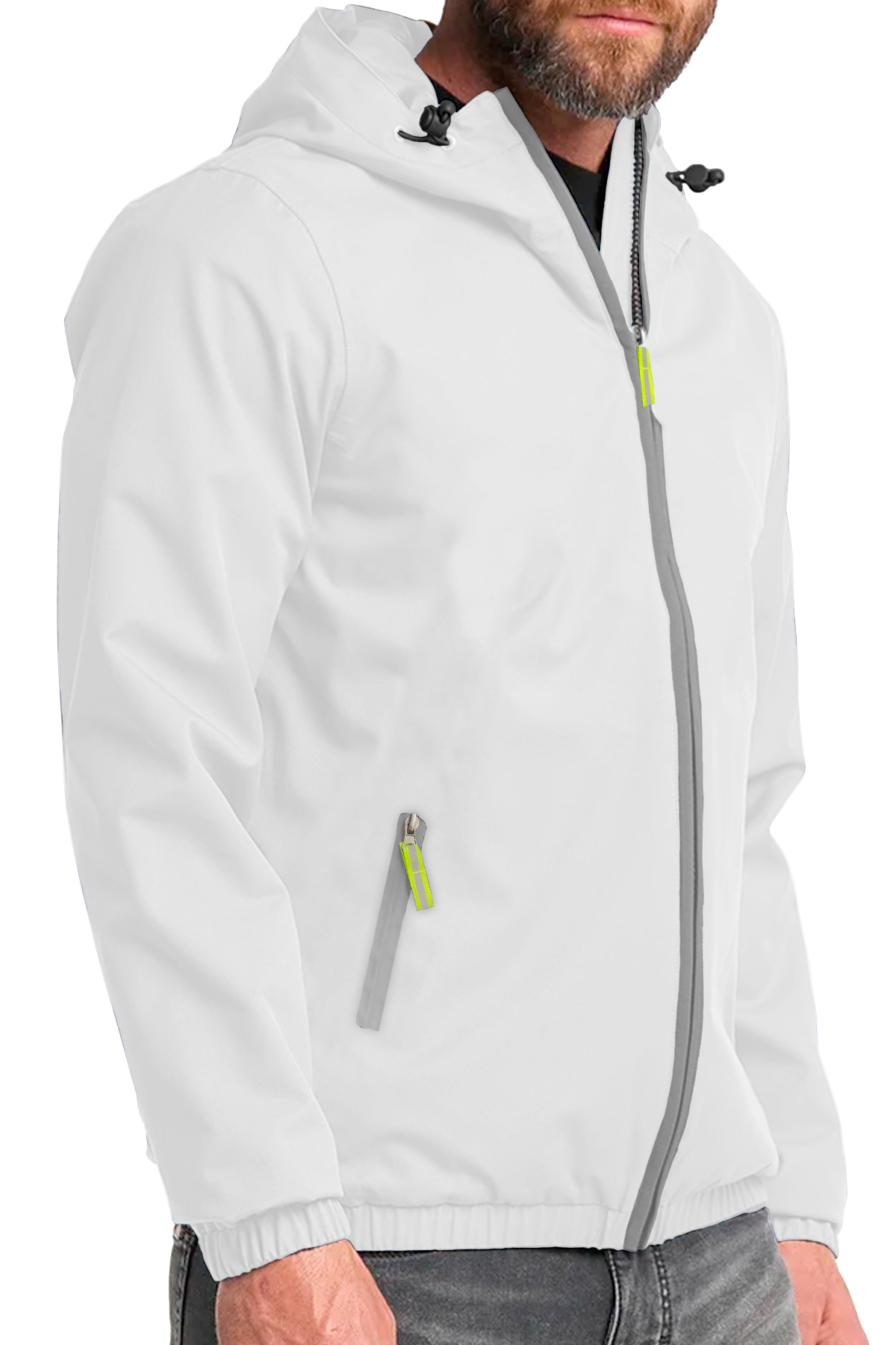 Foto 2 | Chamarra Impermeable Shendy Vendy color Blanco para Hombre con Capucha