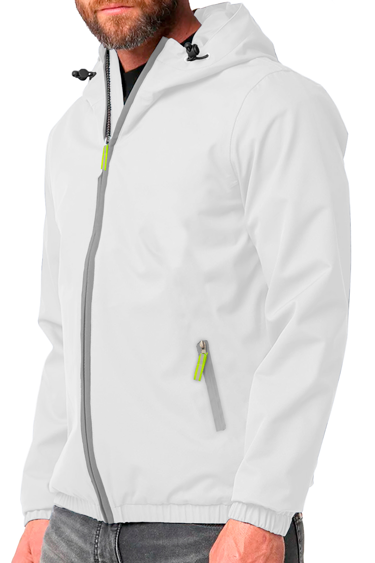 Foto 3 | Chamarra Impermeable Shendy Vendy color Blanco para Hombre con Capucha