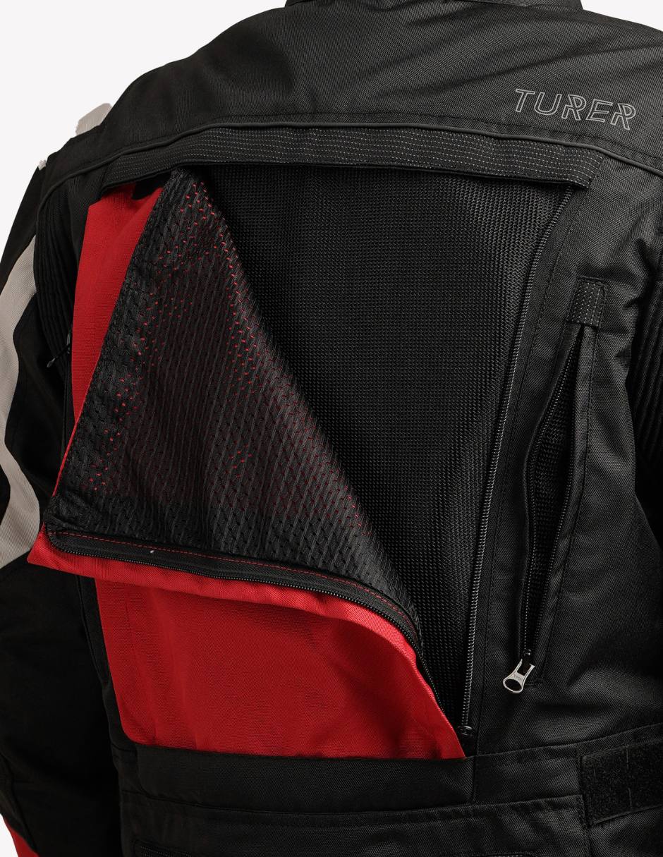 Foto 5 pulgar | Chamarra para Motociclista Turer Negra Impermeable 4 Estaciones