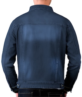 Foto 3 | Chamarra De Mezclilla Para Hombre Con Bolsillos Denim Azul Oscuro