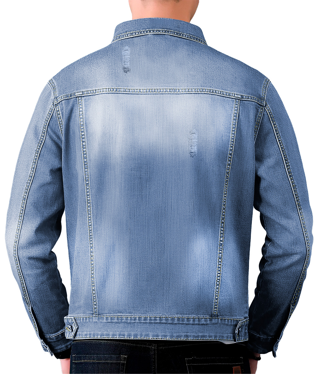 Foto 3 | Chamarra de Mezclilla Shendy Vendy 262 con Bolsillos Denim Azul Claro para Hombre