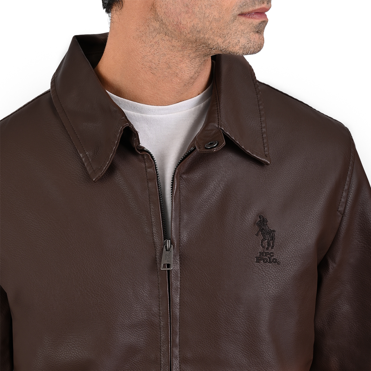 Foto 3 | Chamarra de Vinipiel Hpc Polo Original para Caballero