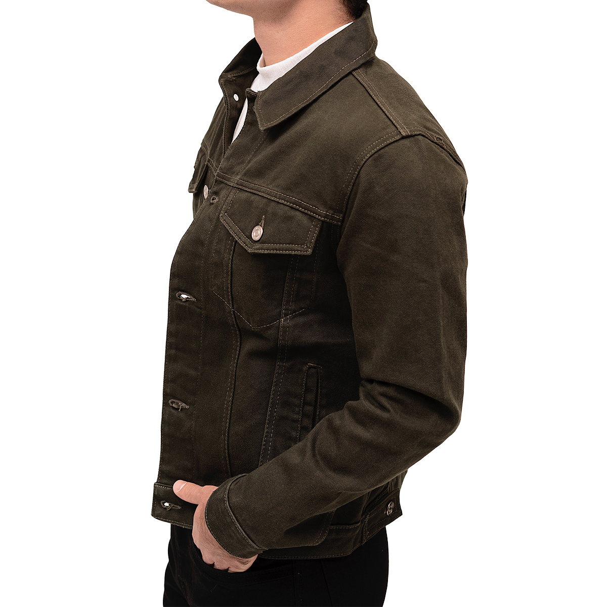 Foto 2 | Chamarra de Mezclilla Mchk Vaquera 8033 Verde Militar para Hombre