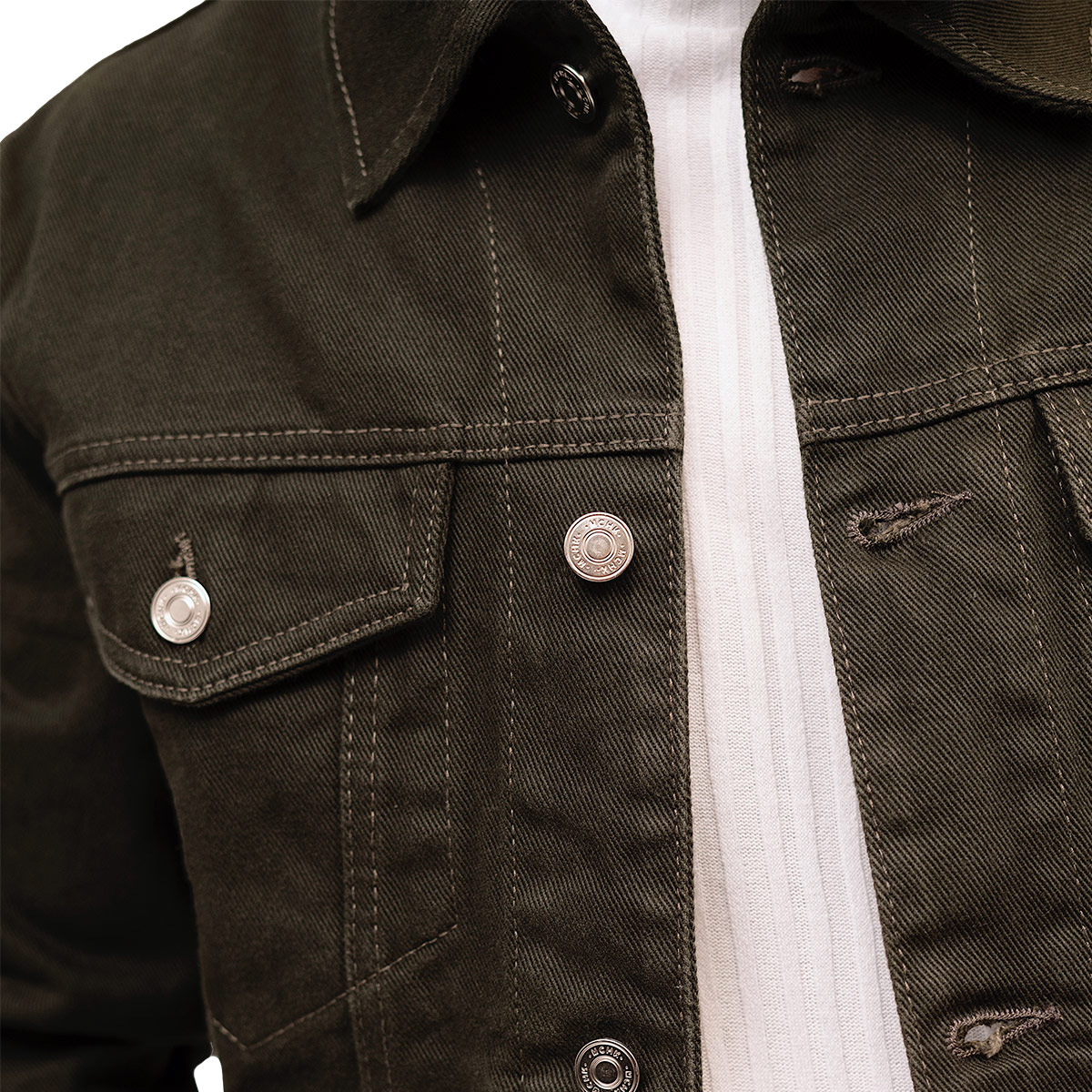 Foto 4 | Chamarra de Mezclilla Mchk Vaquera 8033 Verde Militar para Hombre