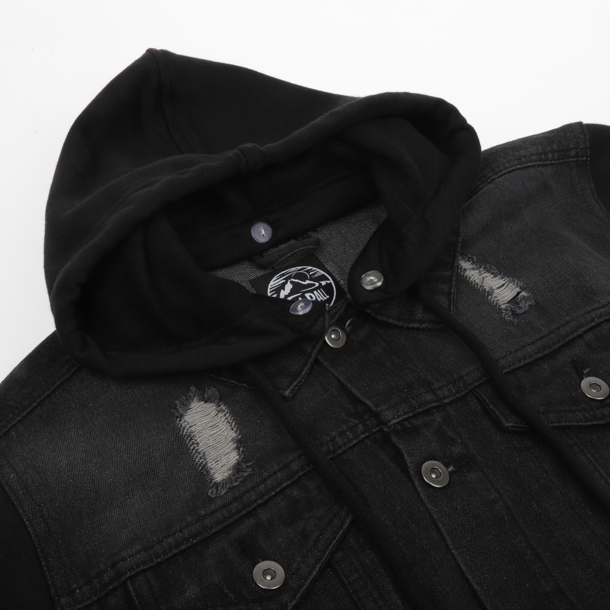 Foto 2 | Chamarra Pallpall Trucker Mezclilla Para Hombre Negra Talla M