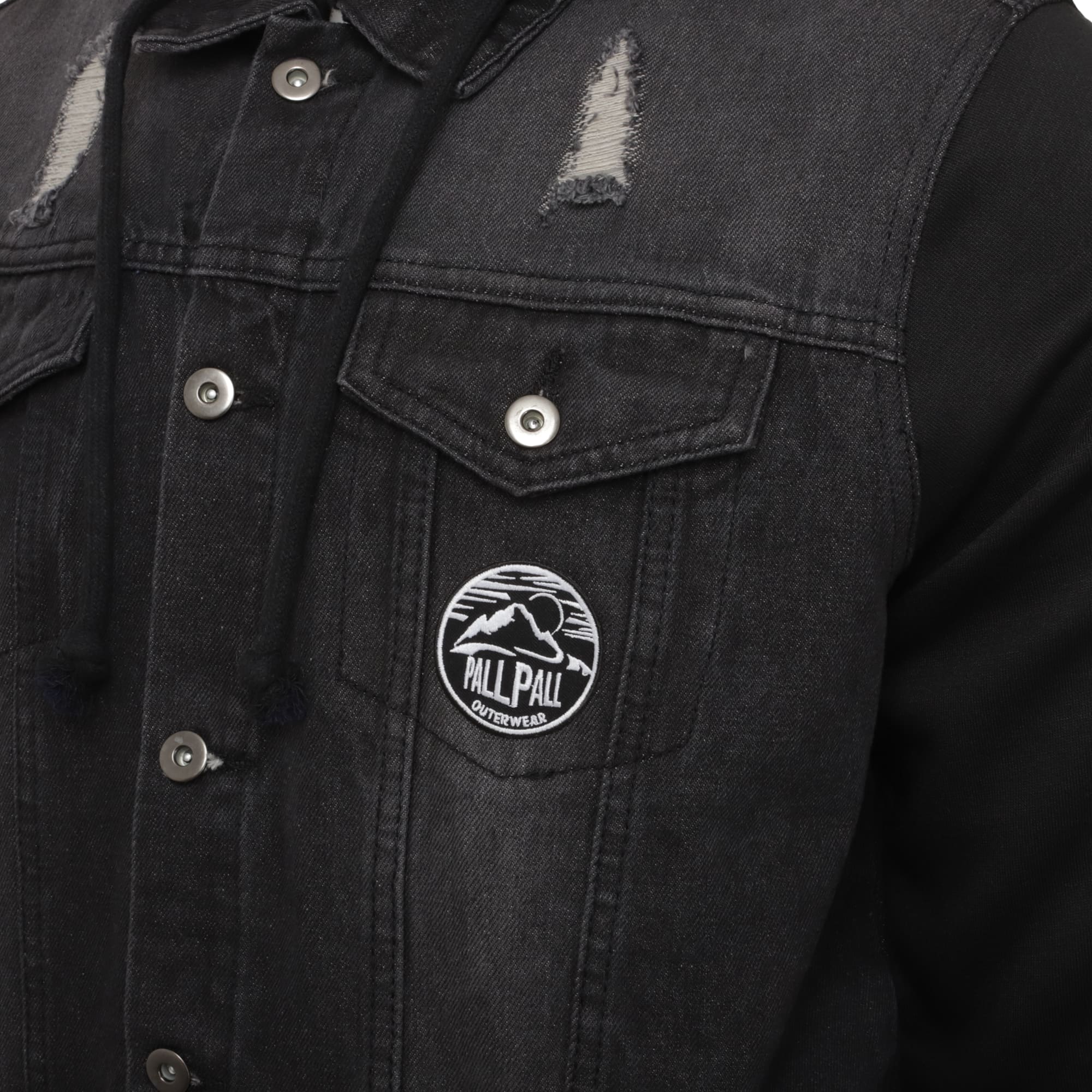 Foto 7 pulgar | Chamarra Pallpall Trucker Mezclilla Para Hombre Negra Talla M