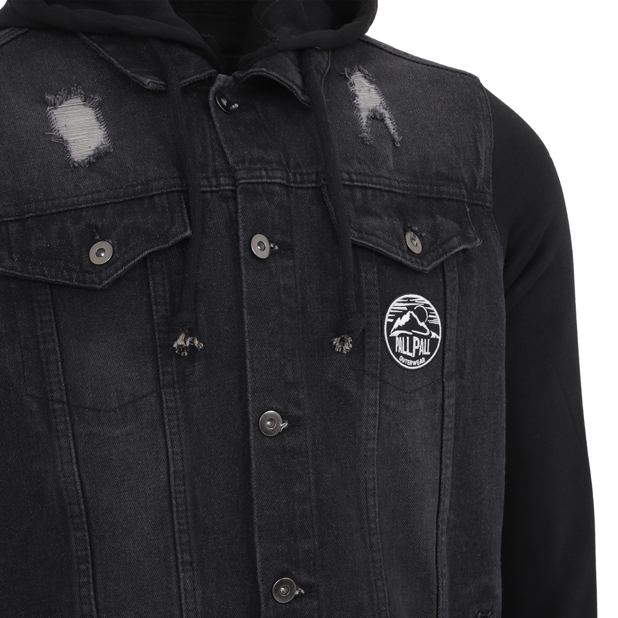 Foto 7 | Chamarra Pallpall Trucker Mezclilla Para Hombre Negra Talla M