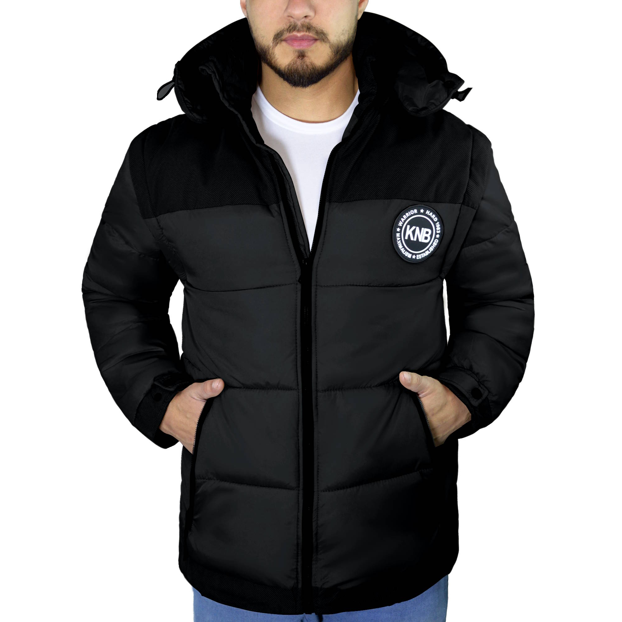 Foto 2 pulgar | Abrigo Tandera Negro para Hombre