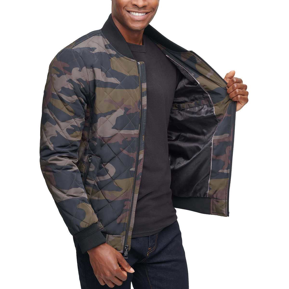 Foto 3 pulgar | Chamarra Calvin Klein Bomber Water Resistant Camo para Hombre