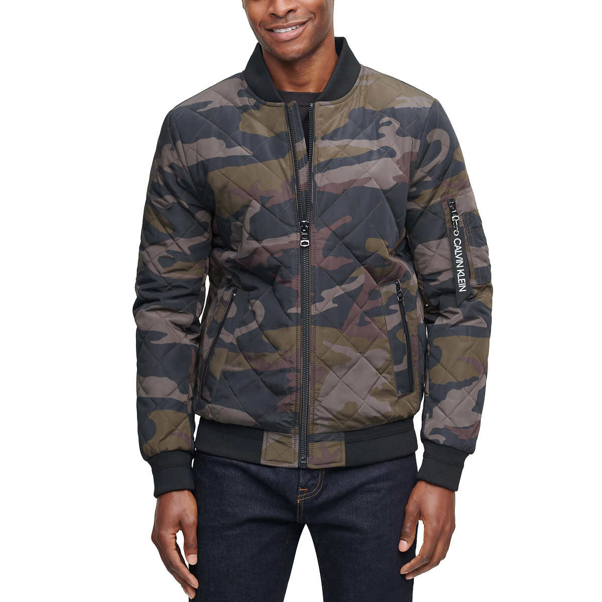 Foto 4 pulgar | Chamarra Calvin Klein Bomber Water Resistant Camo para Hombre