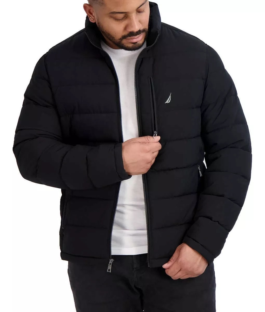 Foto 5 pulgar | Chamarra Náutica Puffer Acolchada Negro para Hombre