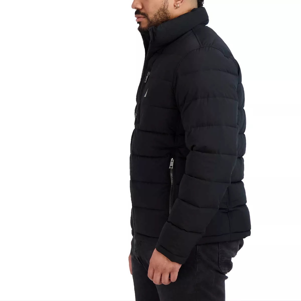 Foto 6 pulgar | Chamarra Náutica Puffer Acolchada Negro para Hombre