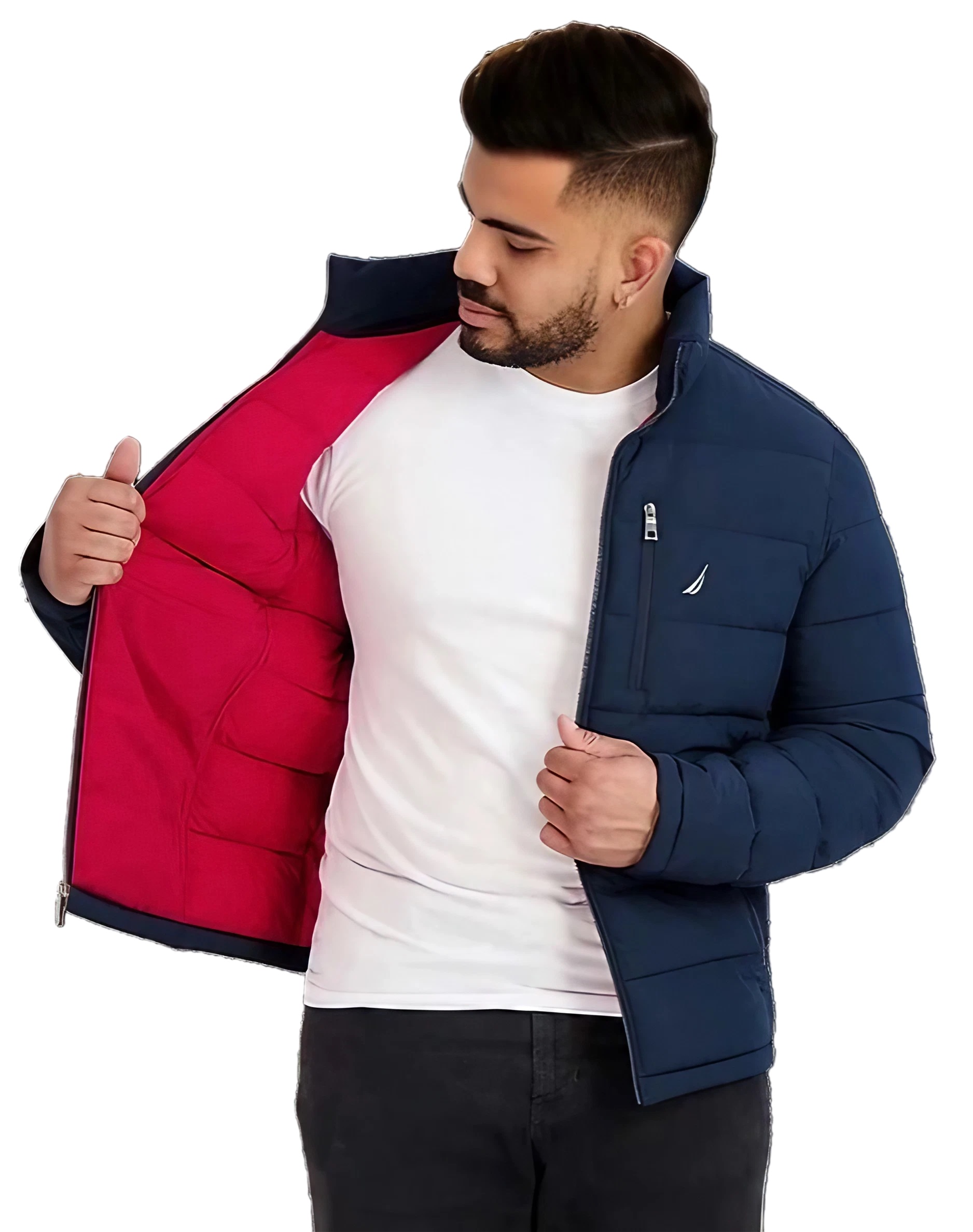 Chamarra Náutica Puffer Acolchada Azul para Hombre