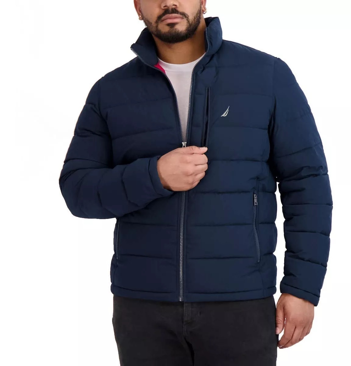 Foto 3 pulgar | Chamarra Náutica Puffer Acolchada Azul para Hombre