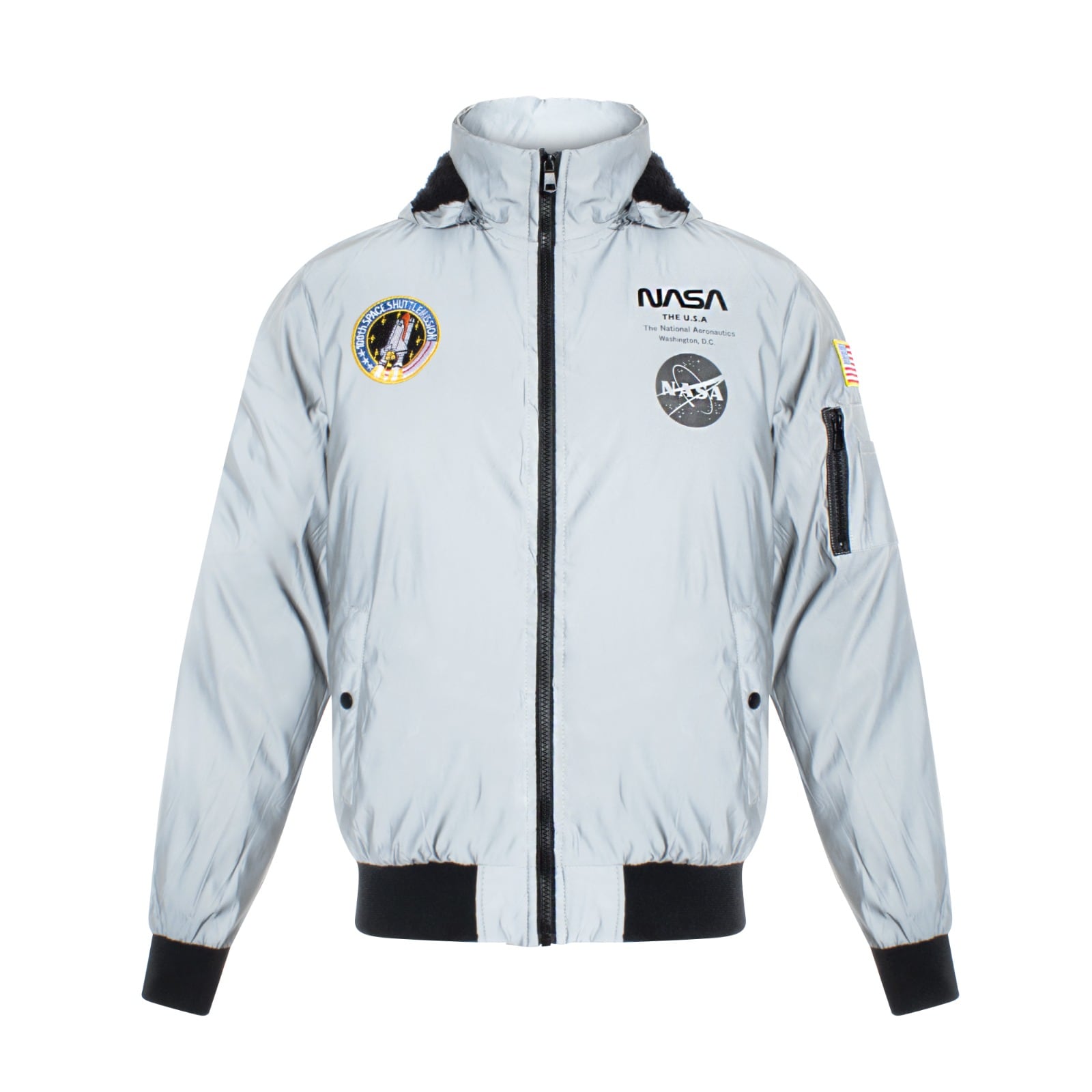Chamarra Capitonada Juvenil Con Logo De La Nasa Con Gorro  - Estilo Y Tecnología Espacial A Tu Alcance $549
