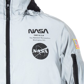 Foto 4 | Chamarra Capitonada Juvenil Con Logo De La Nasa Con Gorro - Estilo Y Tecnología Espacial A Tu Alcance