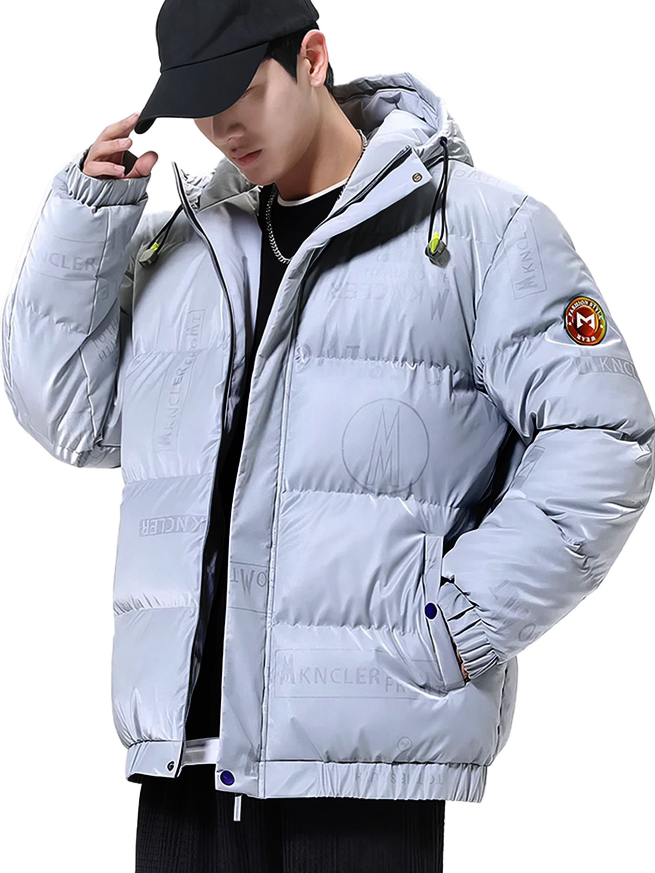 Foto 2 pulgar | Chamarra Shendy Vendy Impermeable Premium Térmica de Invierno Plateada para Hombre
