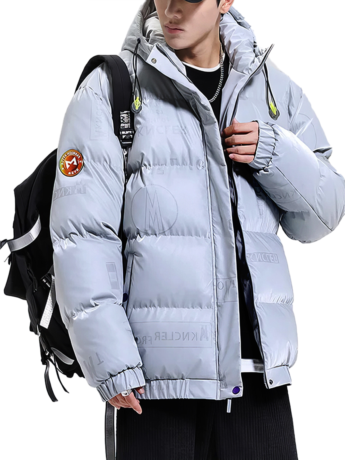 Foto 5 pulgar | Chamarra Shendy Vendy Impermeable Premium Térmica de Invierno Plateada para Hombre