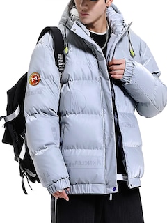 Foto 4 | Chamarra Shendy Vendy Impermeable Premium Térmica de Invierno Plateada para Hombre