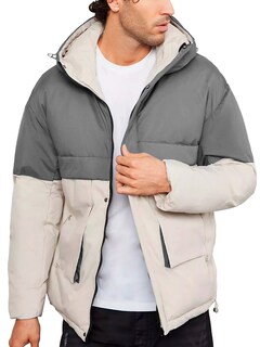 Foto 2 | Chamarra De Invierno Térmica Con Capucha King B Gris Jaspe para Hombre