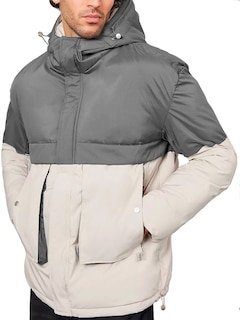 Foto 4 | Chamarra De Invierno Térmica Con Capucha King B Gris Jaspe para Hombre