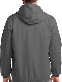 Foto 3 | Chamarra Impermeable Chaqueta Con Capucha Gris Oscuro Chico para Hombre