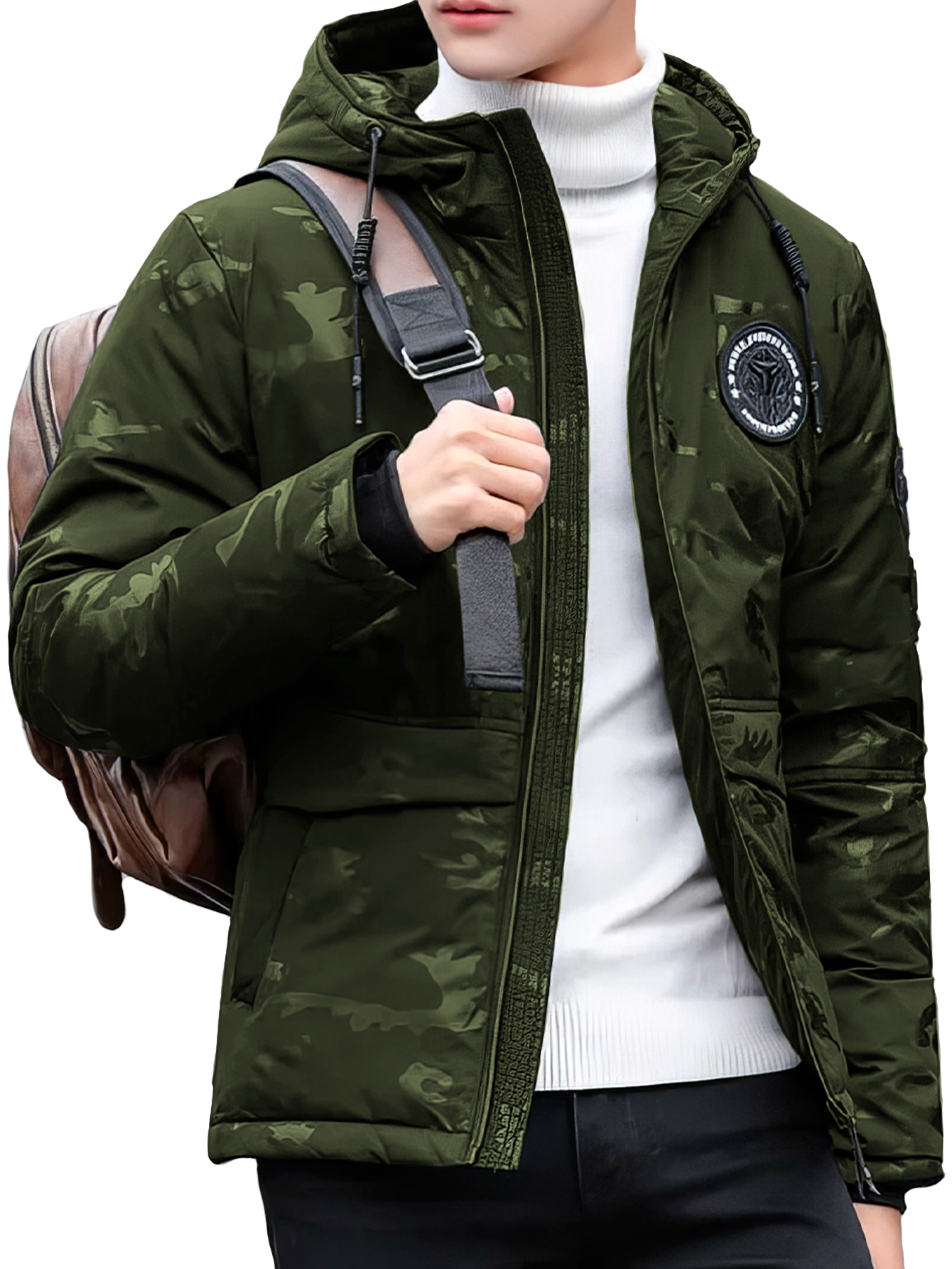Foto 2 pulgar | Chamarra Chaqueta Casual De Calidad Premium Verde Chico para Hombre