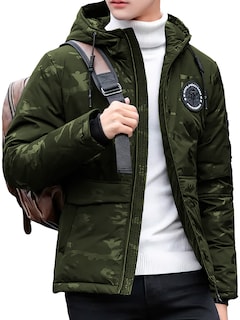 Foto 1 | Chamarra Chaqueta Casual De Calidad Premium Verde Chico para Hombre