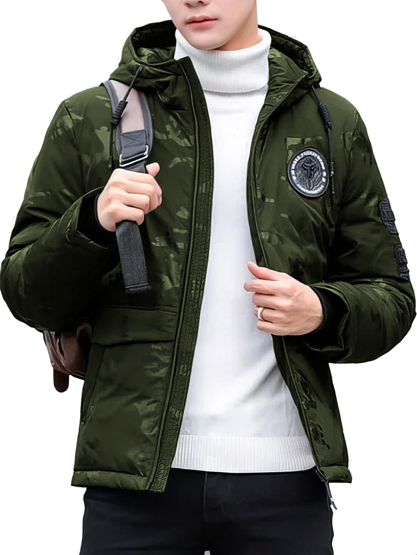 Foto 3 pulgar | Chamarra Chaqueta Casual De Calidad Premium Verde Chico para Hombre