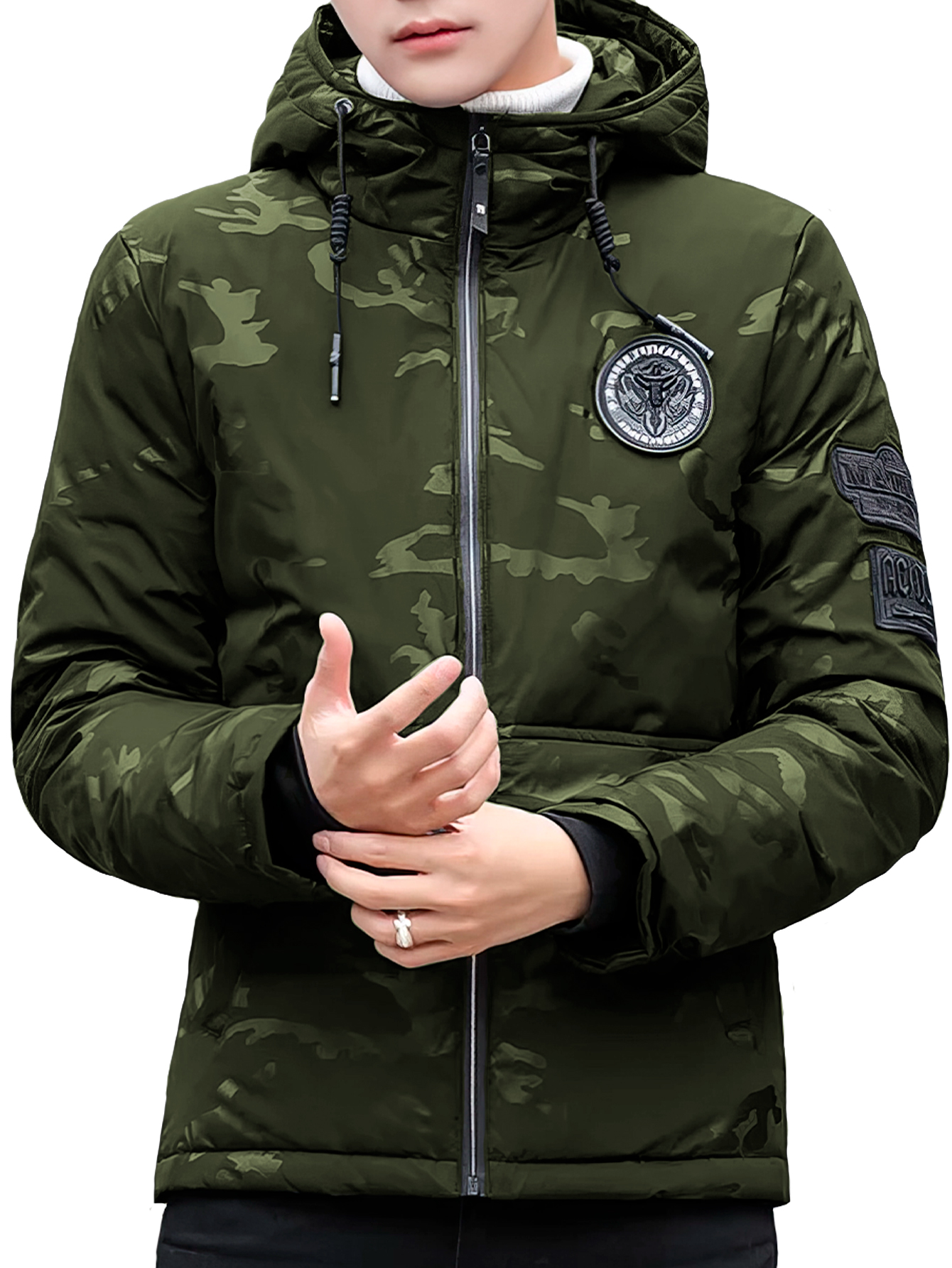 Foto 5 pulgar | Chamarra Chaqueta Casual De Calidad Premium Verde Chico para Hombre