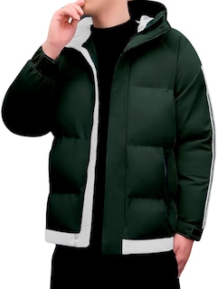 Foto 1 | Chamarra Térmica De Invierno King B Con Capucha Verde para Hombre