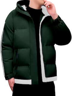 Foto 2 | Chamarra Térmica De Invierno King B Con Capucha Verde para Hombre