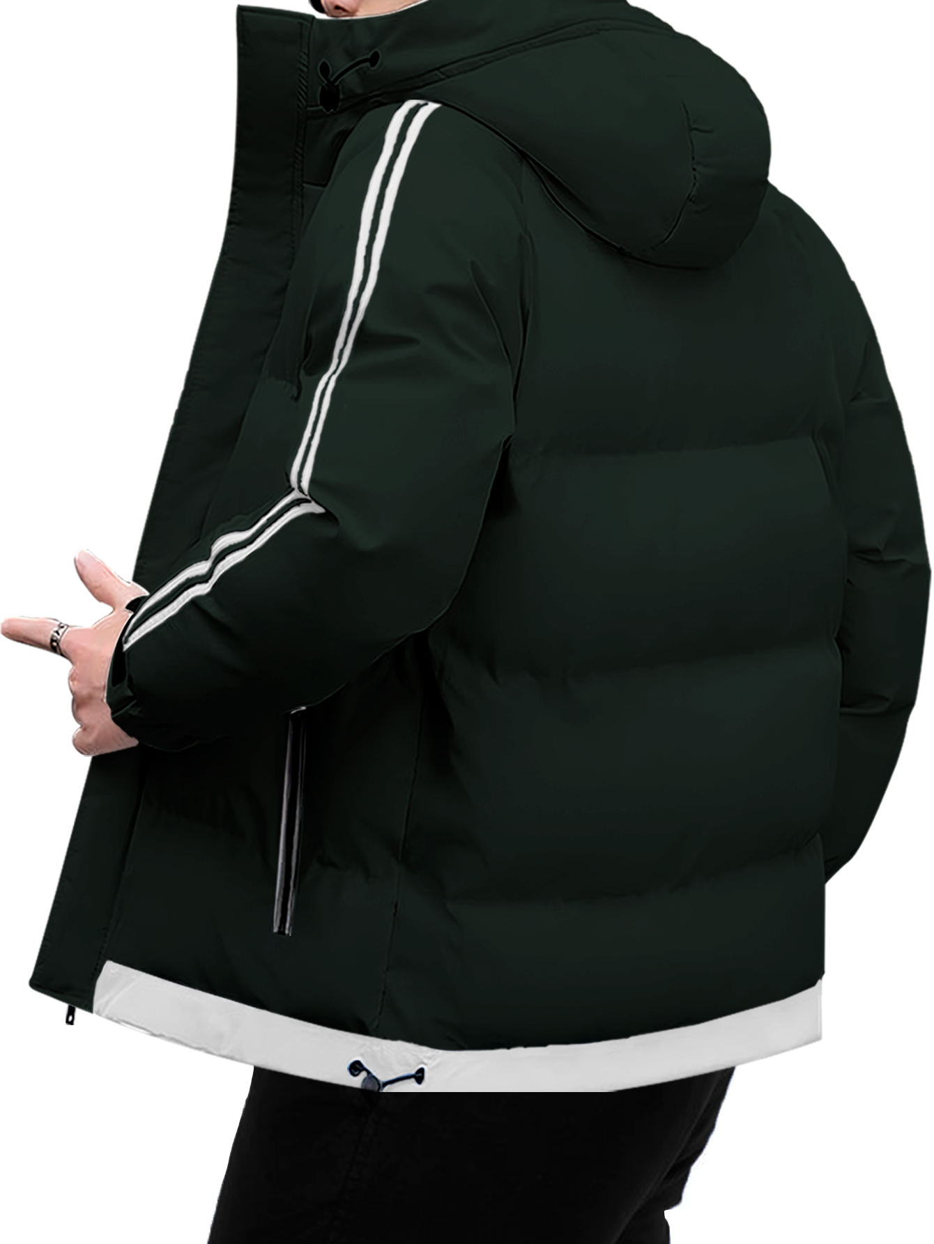 Foto 4 pulgar | Chamarra Térmica De Invierno King B Con Capucha Verde para Hombre