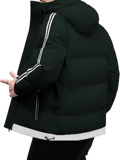Foto 3 | Chamarra Térmica De Invierno King B Con Capucha Verde para Hombre
