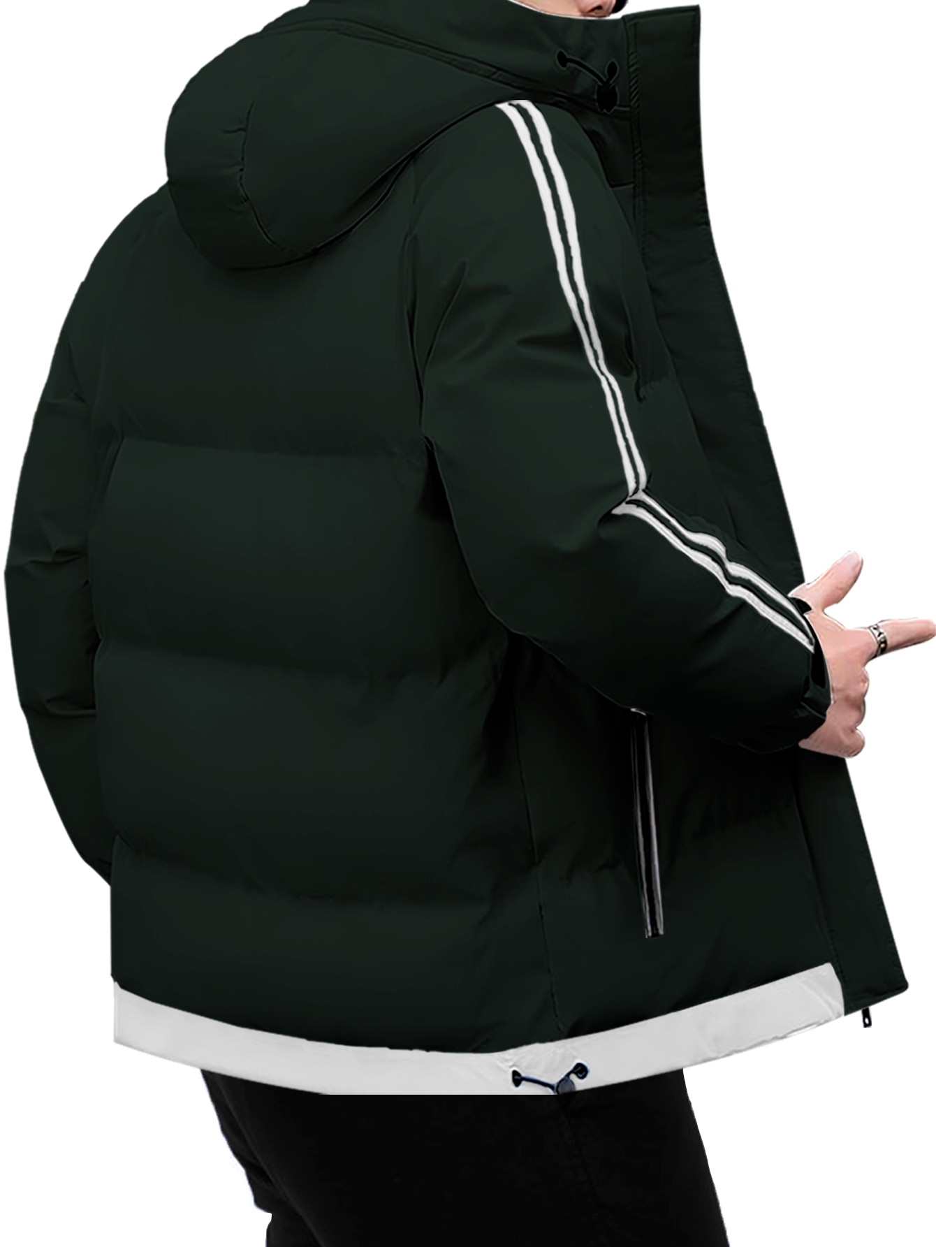 Foto 5 pulgar | Chamarra Térmica De Invierno King B Con Capucha Verde para Hombre