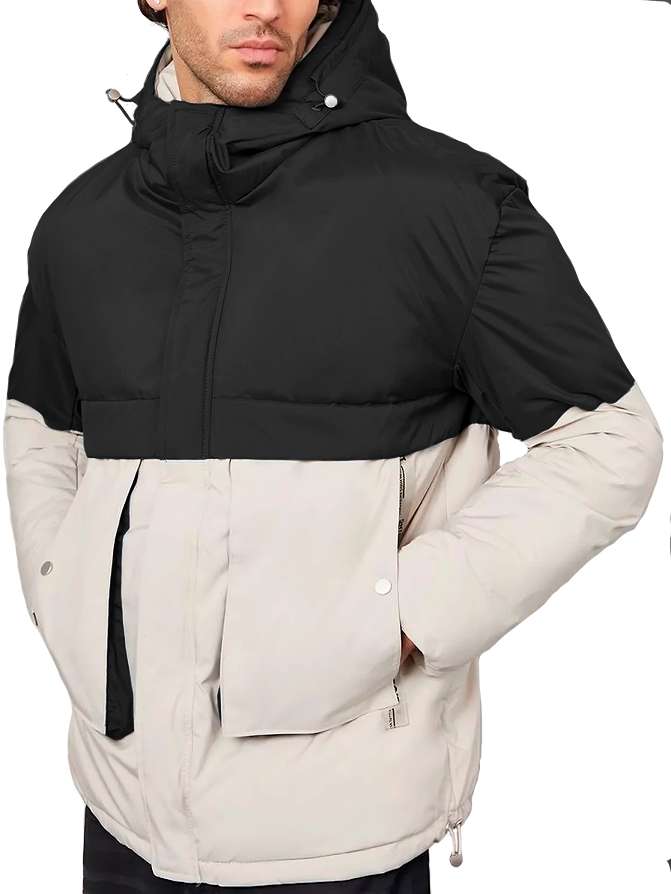 Foto 5 pulgar | Chamarra De Invierno Térmica Con Capucha King B Negro para Hombre