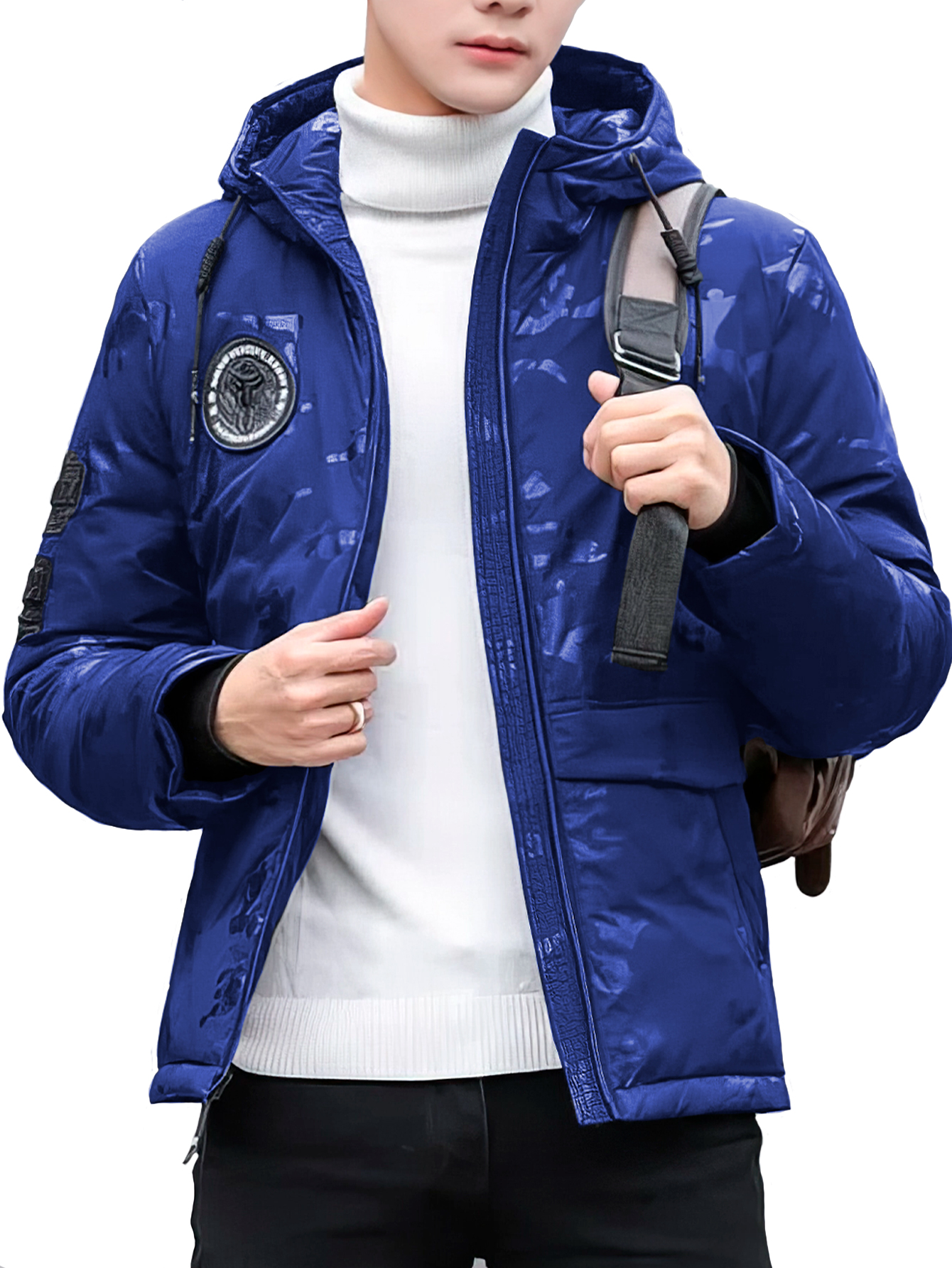Foto 3 | Chamarra Casual Shendy Vendy Azul para Hombre