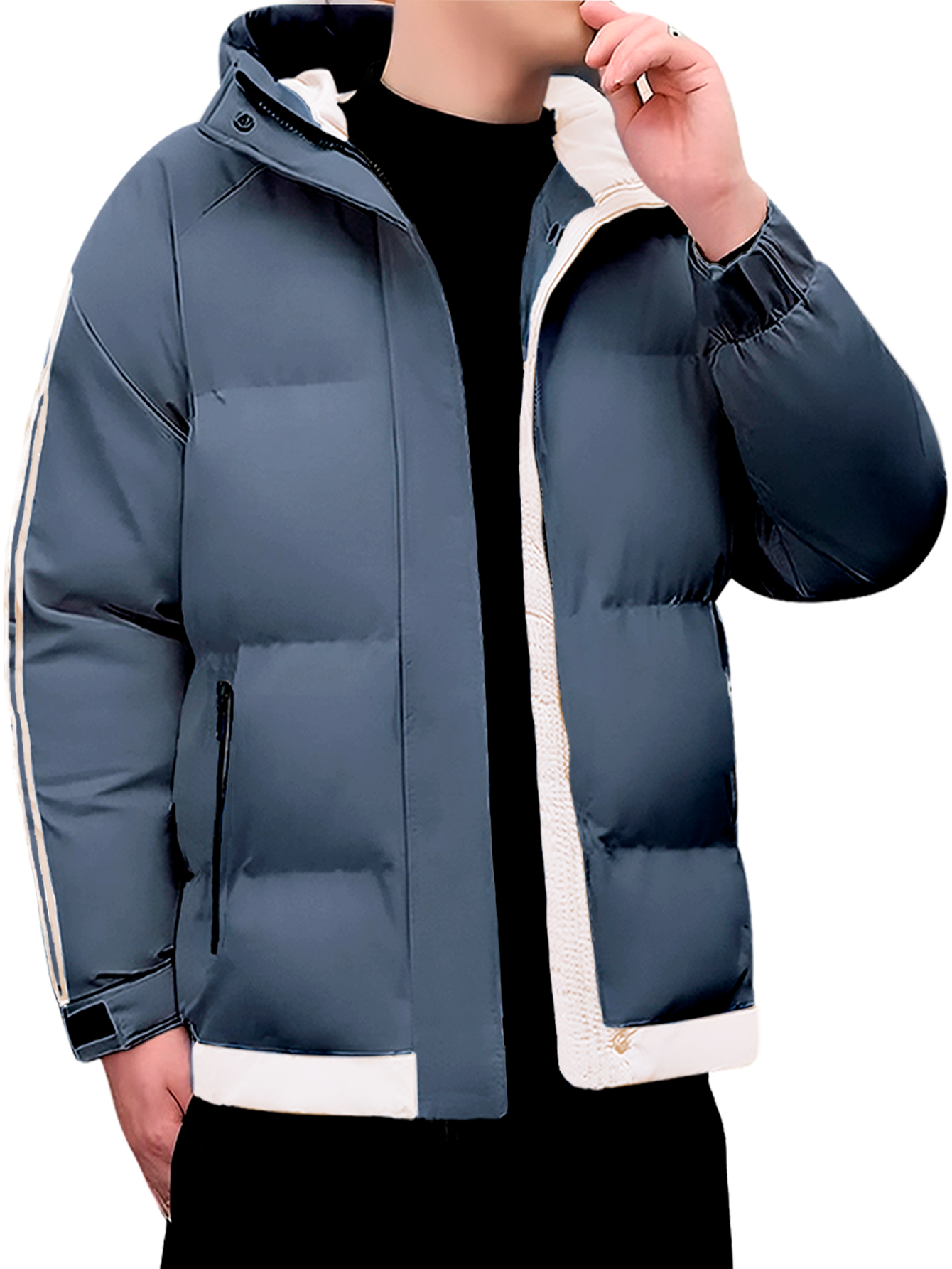 Foto 5 pulgar | Chamarra Térmica Shendy Vendy Azul con Capucha para Hombre