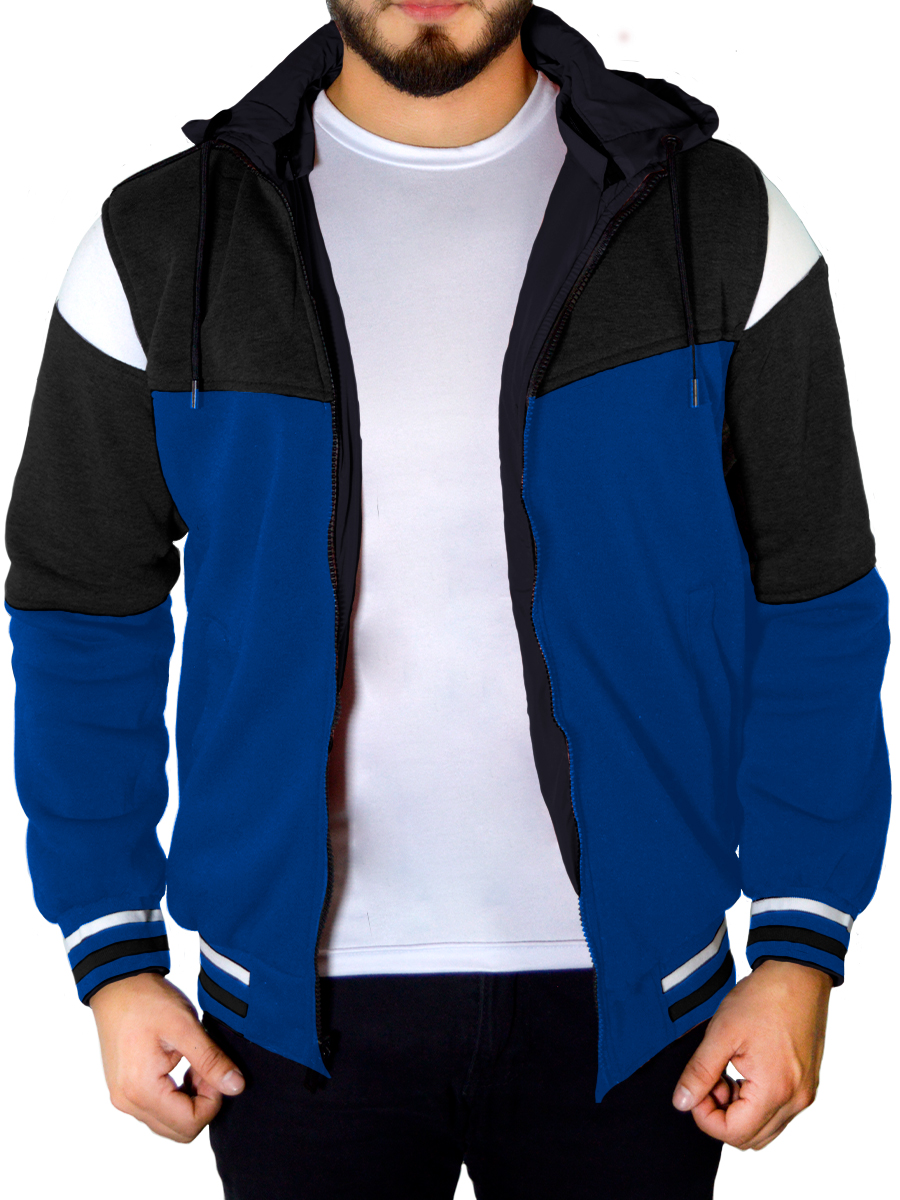Foto 2 pulgar | Chamarra Térmica Hoddie Doble Vista Con Capucha Desmontable Azul para Hombre